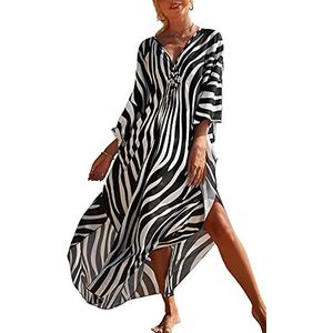 L-Peach Strandjurk voor dames, katoenen maxi-jurk in diverse kleuren en modellen, één maat, meerkleurig 1, Eén maat