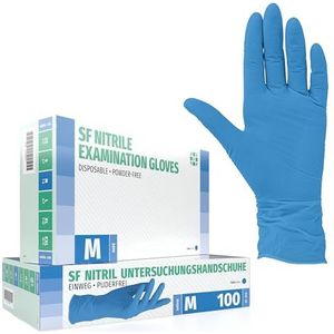 Nitrilhandschoenen 100 stuks doos (M, blauw) Wegwerphandschoenen, wegwerphandschoenen, onderzoekshandschoenen, nitrilhandschoenen, poedervrij, zonder latex, niet-steriel, latexvrij, black, disposible