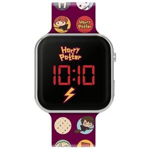 Accutime Harry Potter HP4155 digitaal led-horloge voor kinderen met rode siliconen armband, Rood, harry potter