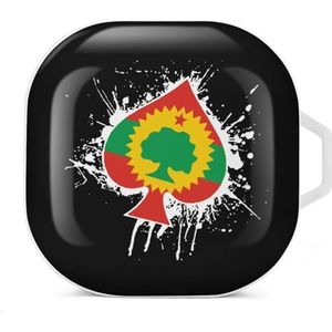 Oromo Liberation Front Flag Spades Ace Poker Oortelefoon Case Compatibel met Galaxy Buds/Buds Pro Schokbestendig Hoofdtelefoon Case Cover Wit-Stijl