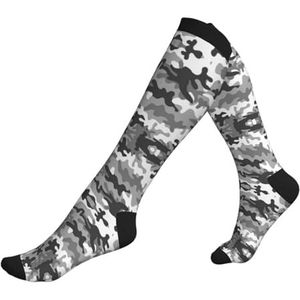 DEXNEL Digitale Camo Compressie Sokken Voor Mannen Vrouwen 20-30 Mmhg Compressie Sokken Voor Sport Ondersteuning Sokken, Zwart, Eén Maat