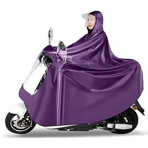 Fietsregenjas Poncho ，Waterdichte Poncho，Raincoat, Fietsregenjas Poncho Volledige bescherming met vizier Regenjas Regenhoes Herbruikbaar for heren Dames (Kleur: Rood, Maat: Single 3XL (zonder (Color