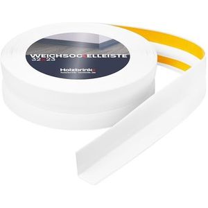 HOLZBRINK zelfklevende zachte plint, wit PVC lamel, 32x23mm, 5 m