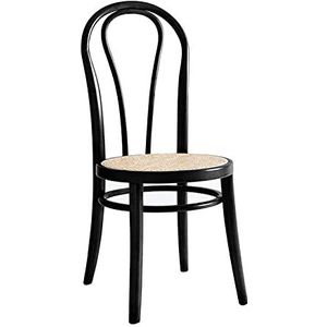 GEIRONV Moderne Eetkamerstoel,met Rugleuning Lounge Stoel voor Home Living Room Bedroom Rotan Stoel Balkonstudie Hoekstoel Eetstoelen (Color : Black)