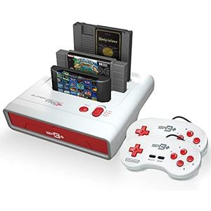 Retro-Bit Super Retro Trio HD Plus 720P 3-in-1 console-systeem (2019) voor originele NES, SNES en Sega Genesis Games - Rood/Wit