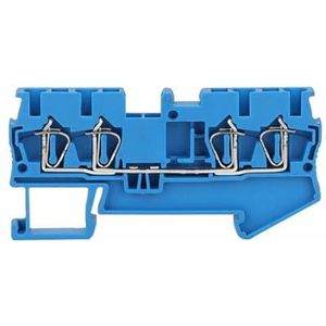 4-aderige ST2.5-QU elektrische aansluitklemmen, veerdiode, 2,5 mm draad, 50 stuks (blauw)