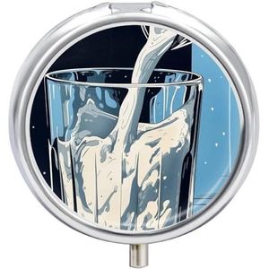 Pillendoos Glas Melk Ronde Pillendoosje voor Portemonnee & Pocket 3 Compartiment Geneeskunde Pil Organizer Draagbare Reizen Pillendoos Geneeskunde Vitamine Kabeljauw Leverolie Opbergdoos