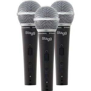 Stagg SDM50-3 Set van 3 professionele dynamische microfoons