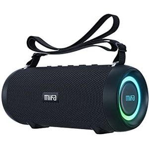 MIFA A90 Bluetooth-luidspreker 60 W draadloos IPX7 waterdicht RGB LED-licht Tot 30 uur afspelen Micro SD-kaart Echt draadloos stereo USB-C Opladen met beschermhoes en draagbare riem