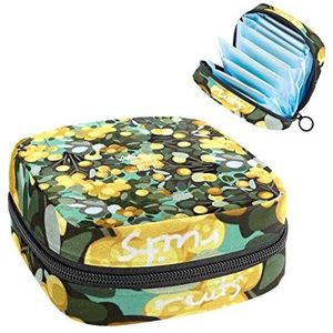 Maandverband Opbergtas, Periode Kit Bag voor School, Menstruatie Cup Pouch, Maandverband Pads Organizer Bag, Geel Fruit