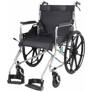 Opvouwbare rolstoelen for volwassenen, roestvrij staal Verwijderbare opvouwbare lichtgewicht rolstoelen Draagbare zelfrijdende rolstoel for volwassenen Ouderen (Color : Black)