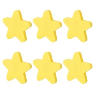 WLTYSM Handgrepen knoppen 6 stuks cartoon stervorm trekgrepen deur kast knop creatieve trekgreep voor kast lade kledingkast kast trekt (kleur: geel)