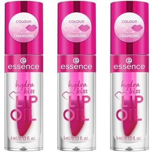 essence hydra kiss LIP OIL, lipgloss, nr. 06, transparant, hydraterend, verzorgend, met oliën, glanzend, veganistisch, zonder parabenen, zonder microplasticdeeltjes, nanodeeltjes vrij, 3 stuks (3 x 4
