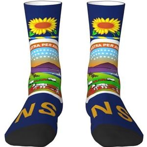Evengigy Kansas State Flag Grappige Sokken Crazy Fashion Cool Gepersonaliseerde Zachte Crew Sokken voor Mannen Vrouwen Unisex, Wit, One size