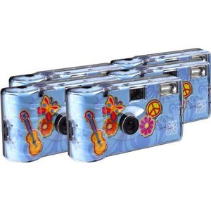 TopShot Flower Power Wegwerpcamera/Bruiloftscamera (27 foto's, flitser, 5-pack)