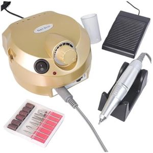 35000 RPM elektrische nagelboormachine manicure pedicure professionele nageldraaibank geluidsarme snijders nagelvijlset(Gold)