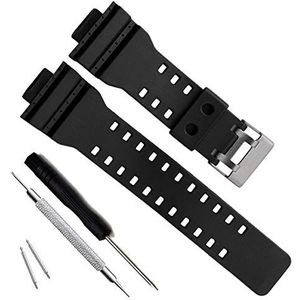 Natuurlijke hars vervanging horlogeband riem voor Casio Mens G-Shock GD120/GA-100/GA-110/GA-100C (Black)