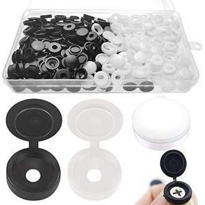 xianzhanEU - Schroeven Afdekkappen - Zwart/Wit - 200 Stuks - Hoogwaardige Kunststof