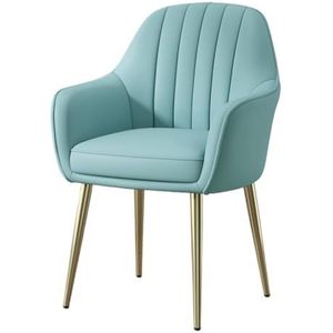 Eetkamerstoelen, Accentstoel Moderne fauteuil Eetkamerstoel Gestoffeerde zijstoel met gouden metalen poten for keuken en woonkamer Eetkamer, bureaustoel Make-upstoelen for woonkamer(Blue)