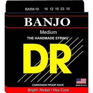 DR Strings BA510 10-23 Plus 10 Handgemaakte Originele Stijl 5-String Banjo String Set