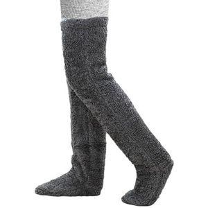 Mtlhbcg Pluche pantoffelkousen, bont, lange beenwarmers, vrouwen, sokken, slippers, knuffelsokken, overknee, pantoffel, kousen, wollig, warme fleece, slippers, sokken, winter, thuis, slapen,