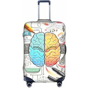 YFSGDLBN Human Brain Printed Koffer Cover Elastische Bagage Beschermhoes, Wit, M