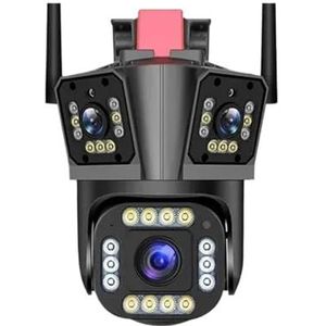 Bewakingscamera, 5K 12MP PTZ Bewakingscamera Drie Lens Twee Weg Audio Auto Tracking Kleur Nachtzicht IP66 Beveiliging camera(5K No SD Card)