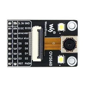 Waveshare 5 Megapixel Resolution 2592x1944 OV5640 Camera Board (C) Auto Focusing with Onboard Flash LED Camera Module