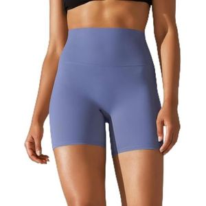 Yoga Shorts Dames Fitness Shorts Hardlopen Fietsbroek Ademend Sport Leggings Hoge taille Zomer Workout Gym Shorts-Paars Blauw-XL