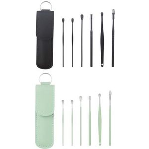 WUERKIYA - Draagbaar Oorreinigingsset - Oorsmeer Verwijderaar - 7-delige Set - Roestvrijstaal