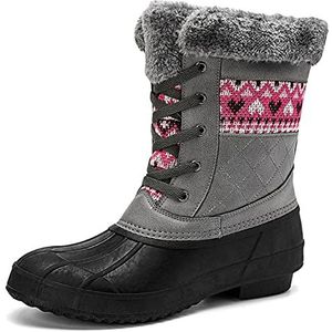 Regenlaarzen Vrouwen waterdichte eend laarzen dame sneeuw laarzen winter bewaren warme antislip rubberen vrouwelijke mode vrouwen casual schoenen regen schoenen multi Regenschoenen (Color : G03-Gray