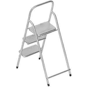 1/12 Miniatuur Stap Ladder, Poppenhuis 3 Stap Ladder Slijtvaste Delicate Textuur Veiligheid Decoratie DIY Metalen Keuken (SILVER)