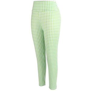 Fitness legging, atletische sportlegging Hoog getailleerde groene ademende buikcontrole-elastiek voor dagelijks gebruik(L)