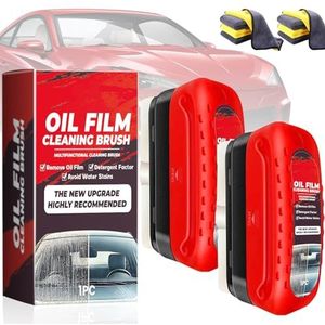 Automotive Oil Film Cleaning Brush, Olieafstotende Folie voor Autoruiten, Oliefilm-Verwijderaar voor Voorruiten, Auto Glas Oliefolie Vlekverwijderaar, Reinigingsborstel Voor Glas 120ml (2 Stuk)