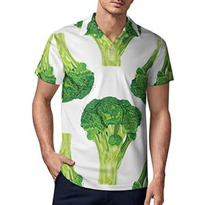 Green Fresh Broccoli Heren Golf Polo-Shirt Zomer Korte Mouw T-Shirt Casual Sneldrogende Tees 2XL
