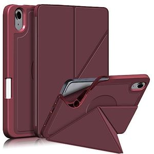 Tabletbehuizing For iPad Mini 6/2021 Tablet Case,Slim Stand PC Hard Back Shell Protective Smart Cover Case,Multi-Viewing Angles Folio Case Cover Auto Sleep/Wake (Color : Wine red)