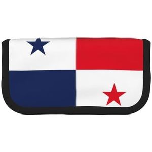 gopoo Vlag van Panama Leuke Canvas Potlood Pouch - Georganiseerde Opslag voor Reizen & Dagelijks Gebruik Etui, Make-up Pouch
