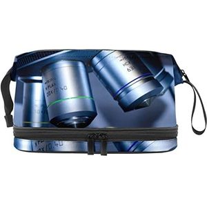 Multifunctionele Opslag Reis Kosmetische Zak met Handvat, Grote Capaciteitsreis Kosmetische Zak, bioresearch microscoop patroon, Meerkleurig, 27x15x14 cm/10.6x5.9x5.5 in