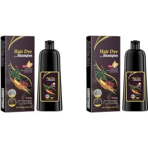 Natuurlijke Shampoo For Bruine Haarverf - Verandert Wit/grijs Haar In Bruin, Voedt En Herstelt, Reinigt For Glad En Glanzend Haar(2PCS)