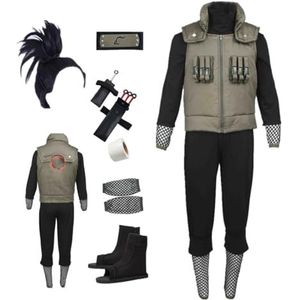 MANMICOS Amerikaanse maat Anime Shikamaru Cosplay Kostuums Groen vest Halloween pak (Medium)