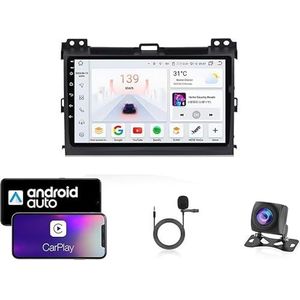 9 Inch Autoradio Compatibel voor Toyota Land Cruiser Prado 120 2004-2009 met GPS Navigatie CarPlay Android Auto Acht-Core 4G Bluetooth WiFi MirrorLink Stuurwiel Afstandsbediening(T2 4 Core Wifi 2G+32G