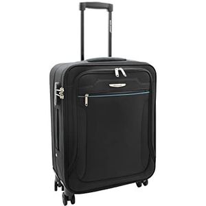 4 wielen koffers ultra lichtgewicht zachte bagage uitbreidbaar cijfer slot reizen zakken floaty, Zwart, Small Cabin Size, Koffer