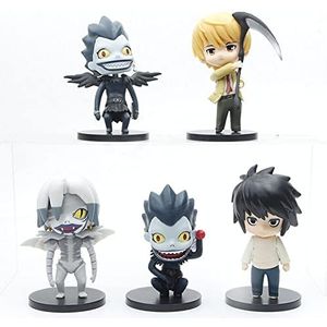 Xinchangda 5 Stuks Set Dood Note Action Figure Mini Figuur Pop Set Anime Karakter PVC Figuur Model Standbeeld Ornamenten Collectie Verjaardagscadeau voor Kinderen