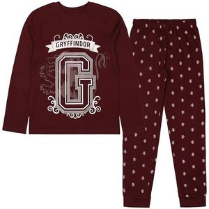 Harry Potter - Gryffindor - Jongenspyjama - Bordeauxrood - Lange Mouwen - Twee Delen