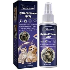 Hydrocortison Spray - Anti jeuk hondenhuid fopspeen | 118,56 ml jeukende huidverlichting voor hond, allergieverlichting voor honden jeukende katten, paarden, konijnen, cavia's en hamsters Pisamhid