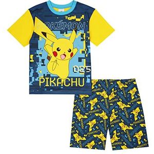 Pokemon Jongens Pyjama Pikachu Korte PJ's Set Leeftijd 6 tot 13 jaar oud, Geel, 10-11 jaar