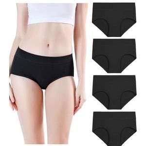 Wirarpa Midi Slip voor dames, katoen, boxers, onderbroek, ondergoed - zwart - X-Large (50/52)