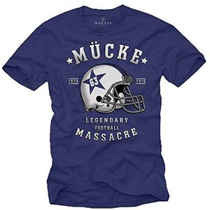 MAKAYA Mücke 63 - Heren T-Shirt - Voetbalhelm Spencers Tracy Blauw XXXL