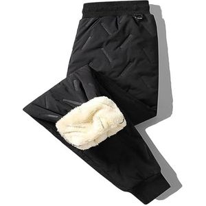 DLLDLGG Fleecegevoerde Waterdichte Broek, Warme Winterjoggingbroek, Waterbestendige Thermische Winterbroek met Hoge Taille(Black Leggings,L