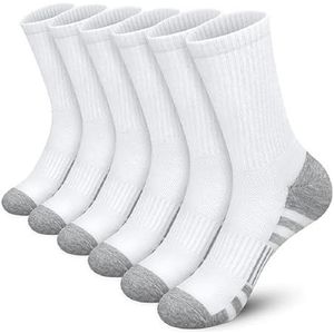 YIJIANUO Katoenen Sokken in de Zwarte en Witte Grijze Lange Sokken van de Mensensport in Sportsokken Comfortabel en Handig, Wit, 10PCS_ONE SIZE